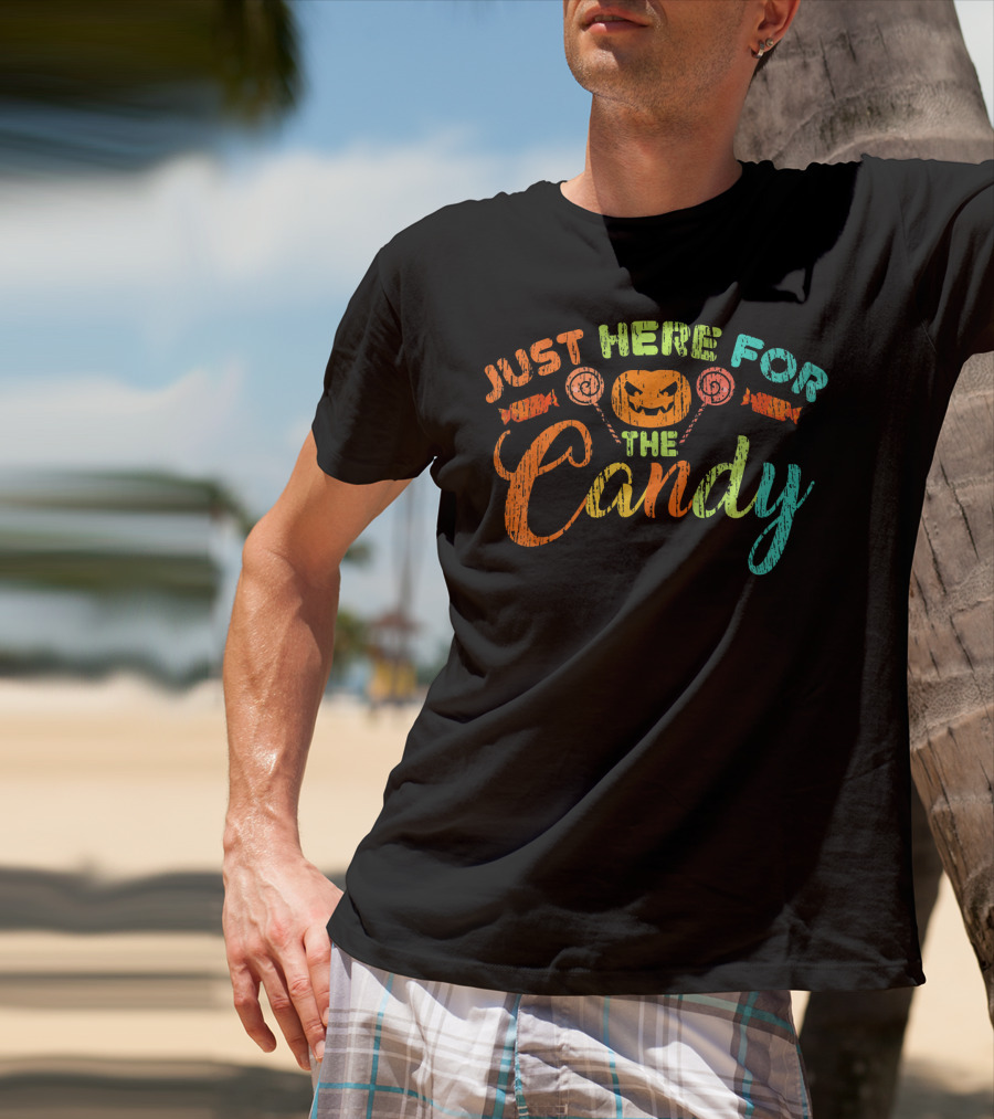 Just Here For The Candy Halloween Jack-O'-Lantern Lollipops T-Shirt