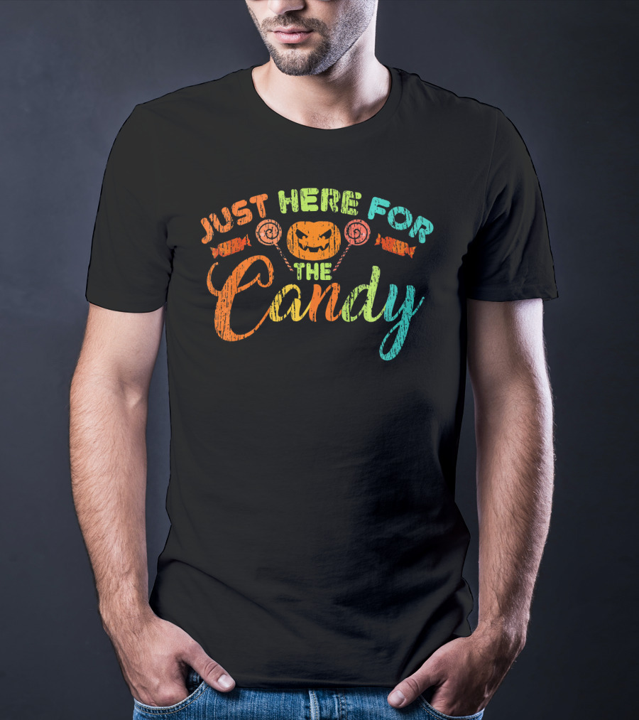 Just Here For The Candy Halloween Jack-O'-Lantern Lollipops T-Shirt