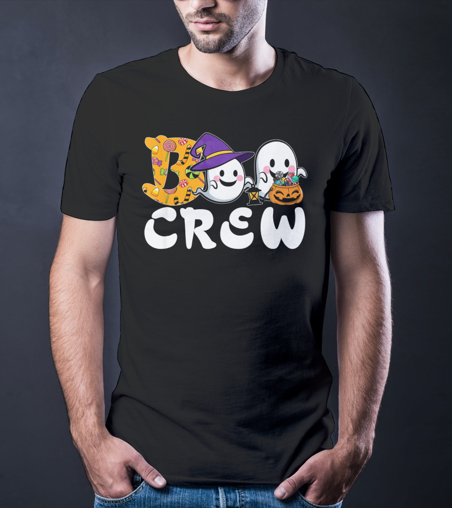 Boo Crew Halloween Witch Ghosts Candy Basket T-Shirt