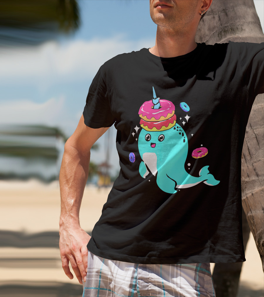 Narwhal Donut Candy Sprinkle Bakery Whale T-Shirt
