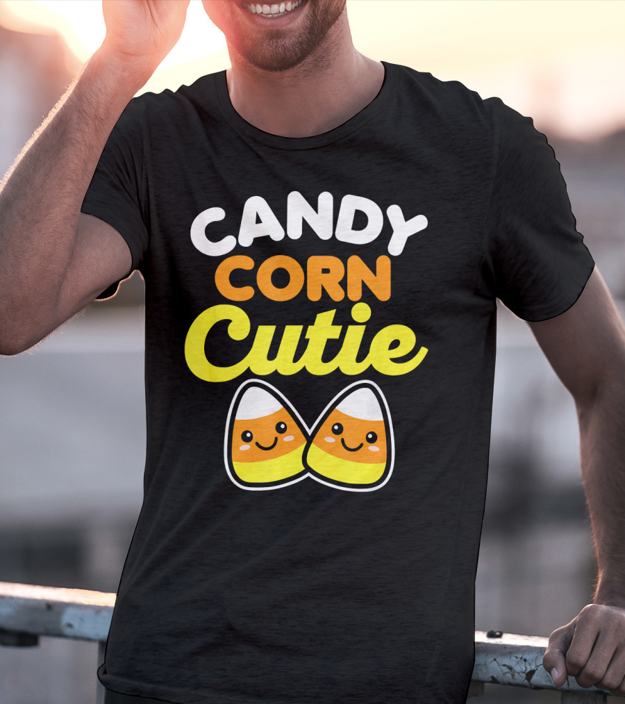 Candy Corn Cutie Halloween Smiling Kawaii Candy Corn Characters T-Shirt