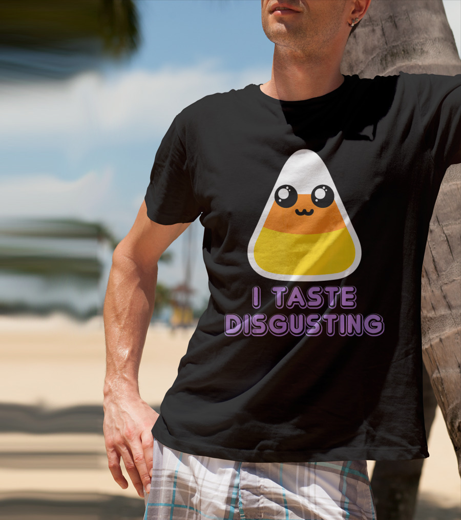 I Taste Disgusting Cute Candy Corn With Kawaii Eyes And Smile T-Shirt