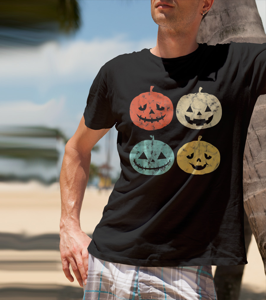 Vintage Pumpkin Funny Halloween Jack-O'-Lanterns T-Shirt
