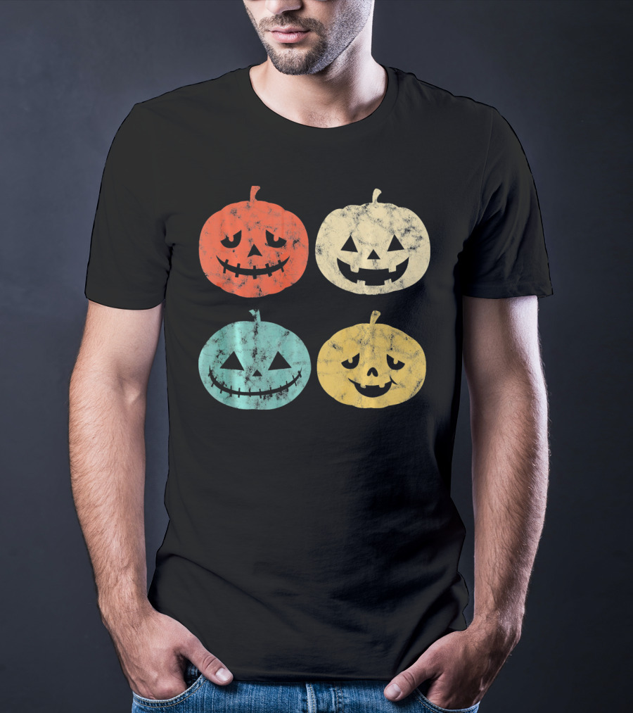 Vintage Pumpkin Funny Halloween Jack-O'-Lanterns T-Shirt