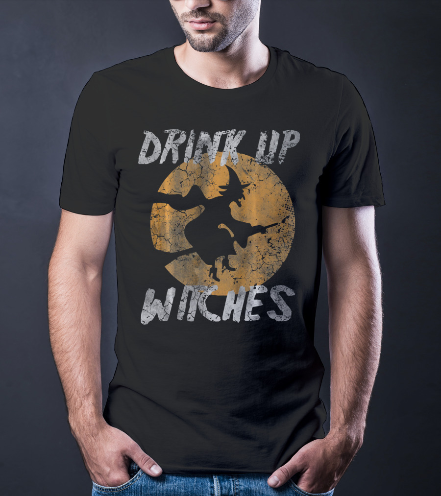 Drink Up Witches Vintage Halloween Moon T-Shirt