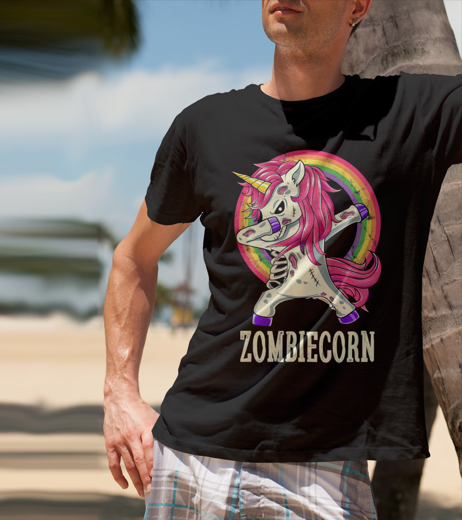 Zombiecorn Dab Dance Unicorn With Rainbow T-Shirt