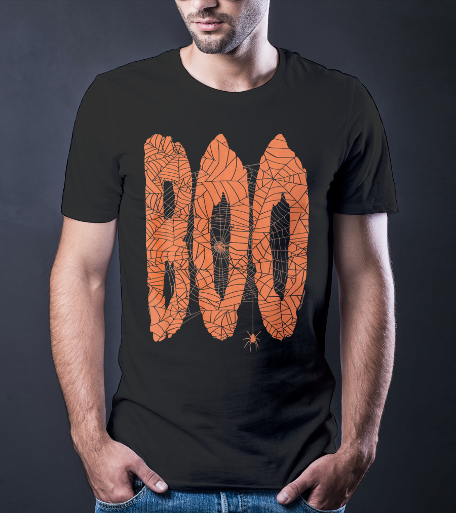 Boo Spider Web Halloween Fun Spooky T-Shirt
