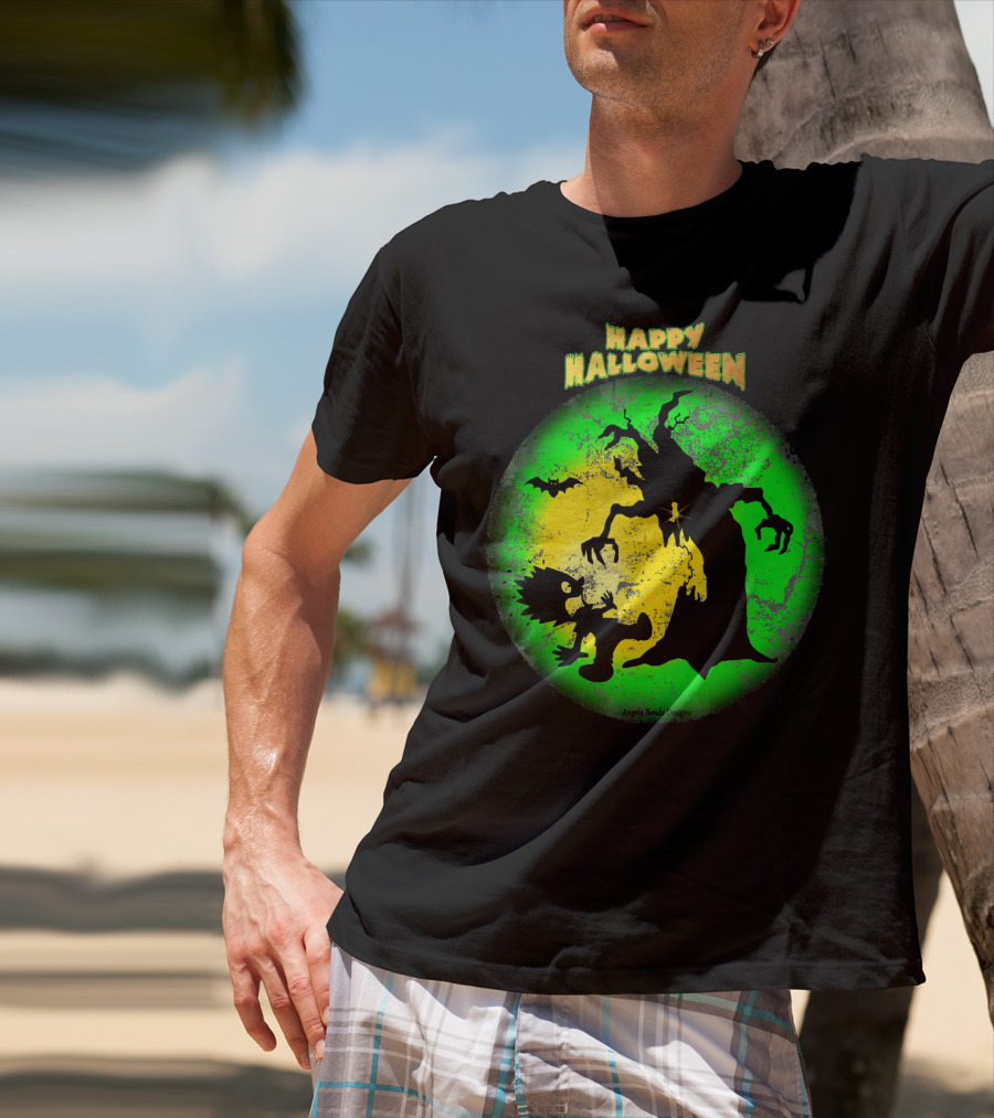 Happy Halloween Spooky Tree And Bat T-Shirt