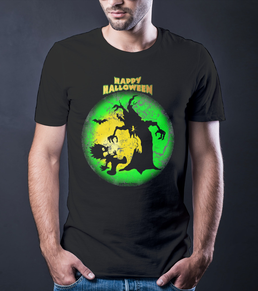 Happy Halloween Spooky Tree And Bat T-Shirt