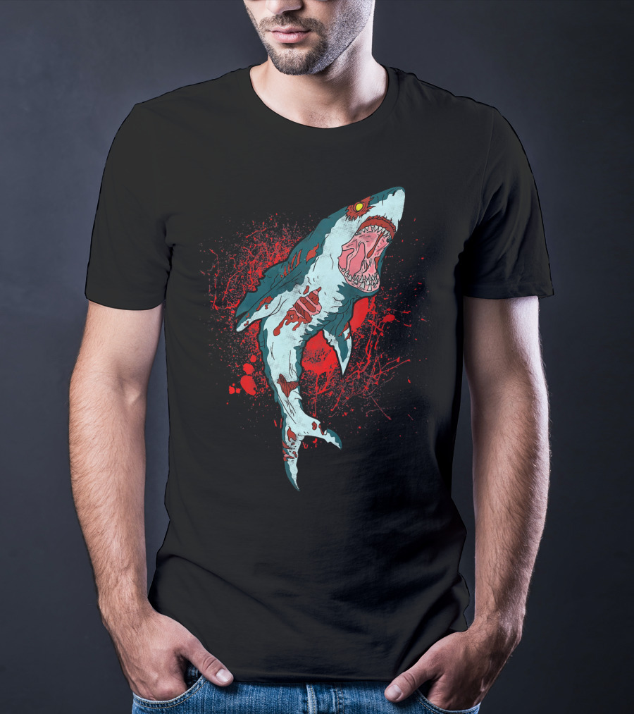 Zombie Bloody Shark Horror Apocalypse T-Shirt