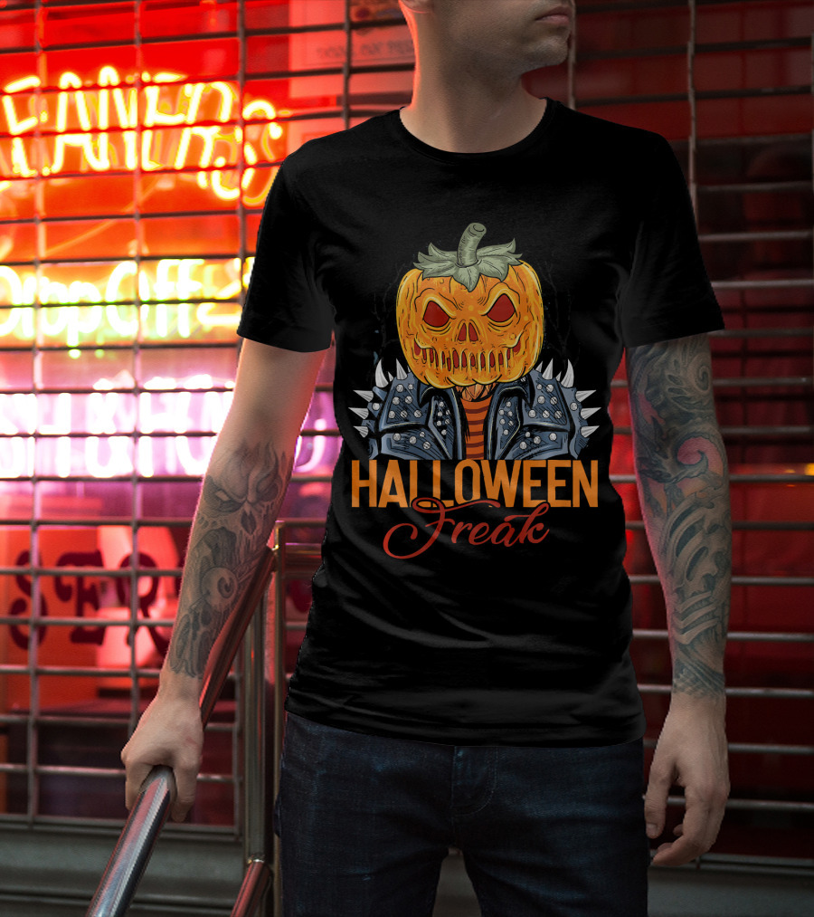 Halloween Freak Pumpkin Zombie Spiked Jacket T-Shirt