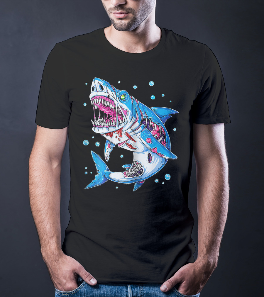 Jawsome Shark Zombie Halloween Zombies Attack T-Shirt