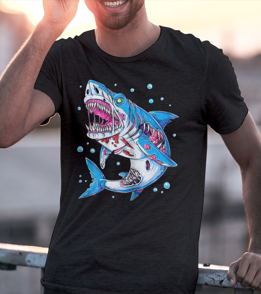 Jawsome Shark Zombie Halloween Zombies Attack T-Shirt
