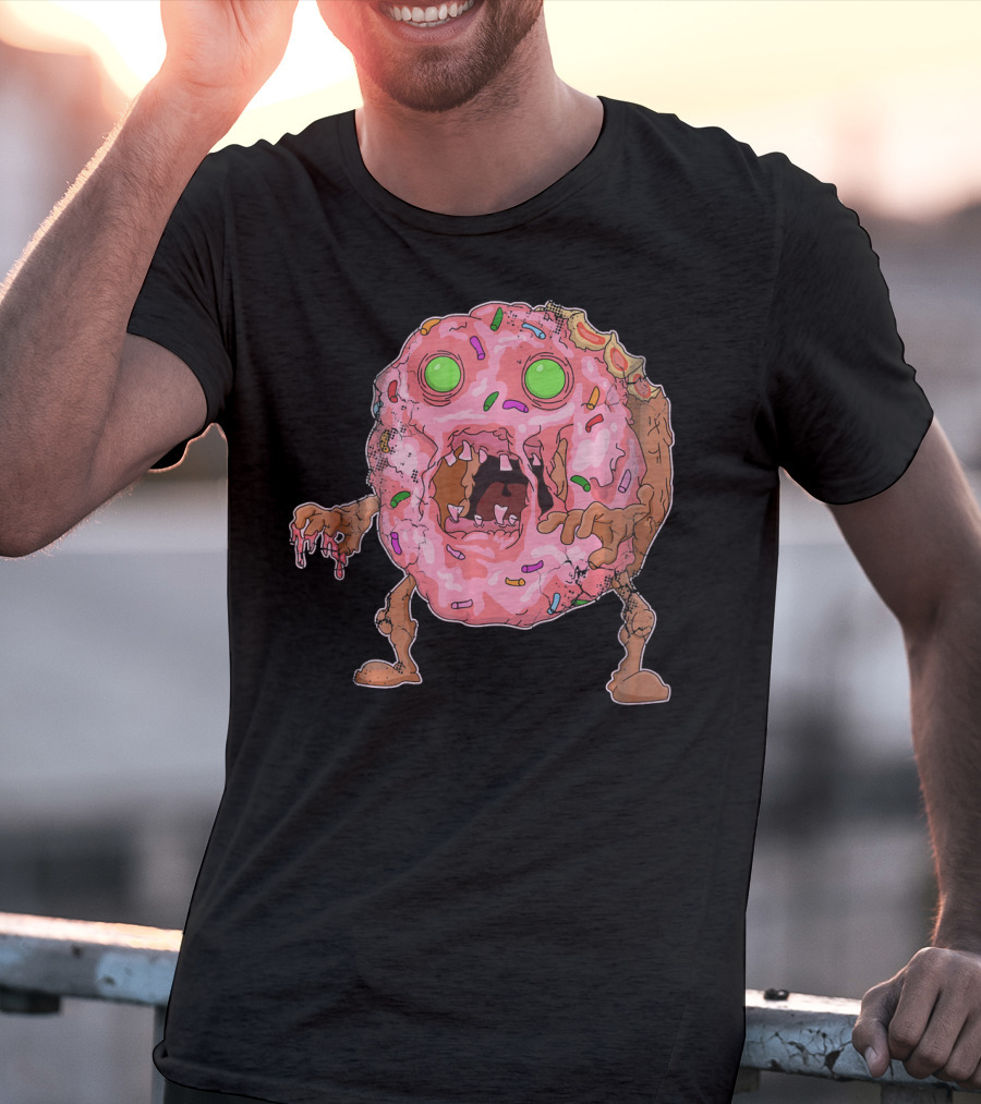 Halloween Zombie Donut Funny Zombies Hum Sprinkles Monster T-Shirt
