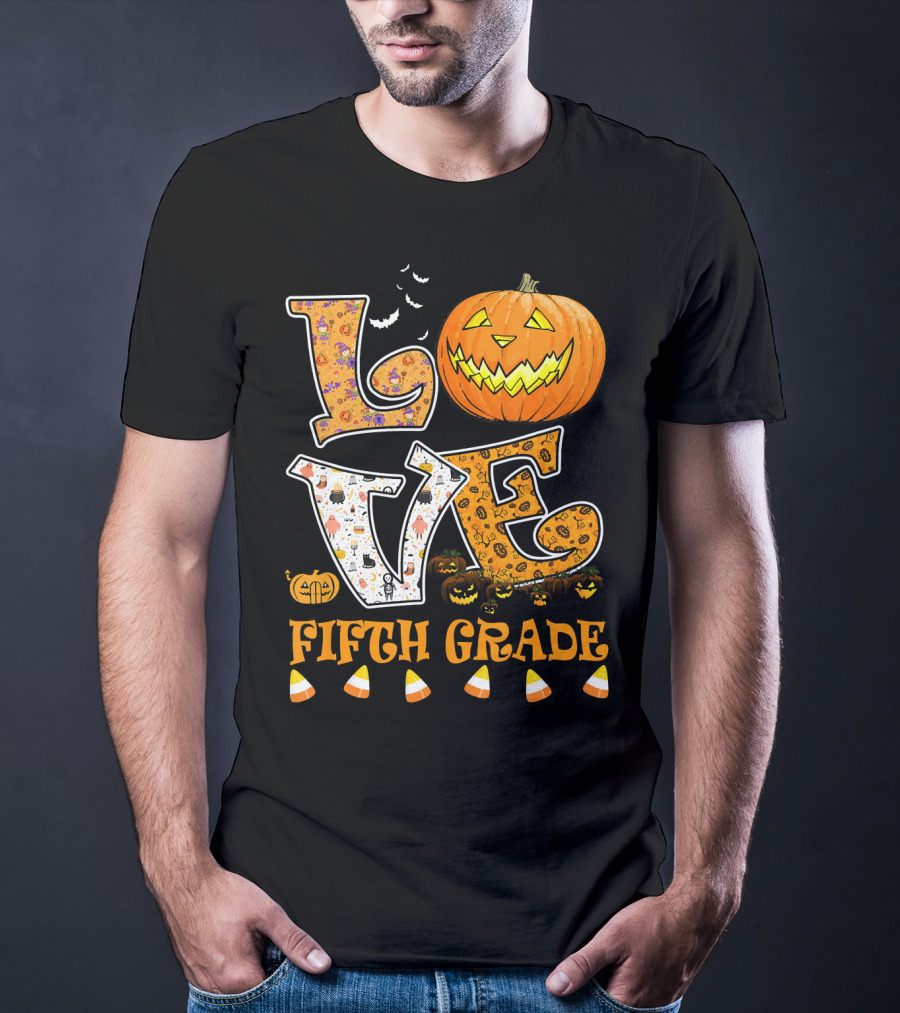 LOVE Halloween Fifth Grade T-Shirt