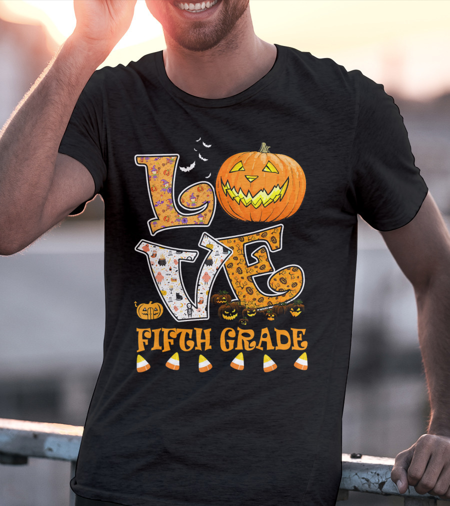 LOVE Halloween Fifth Grade T-Shirt