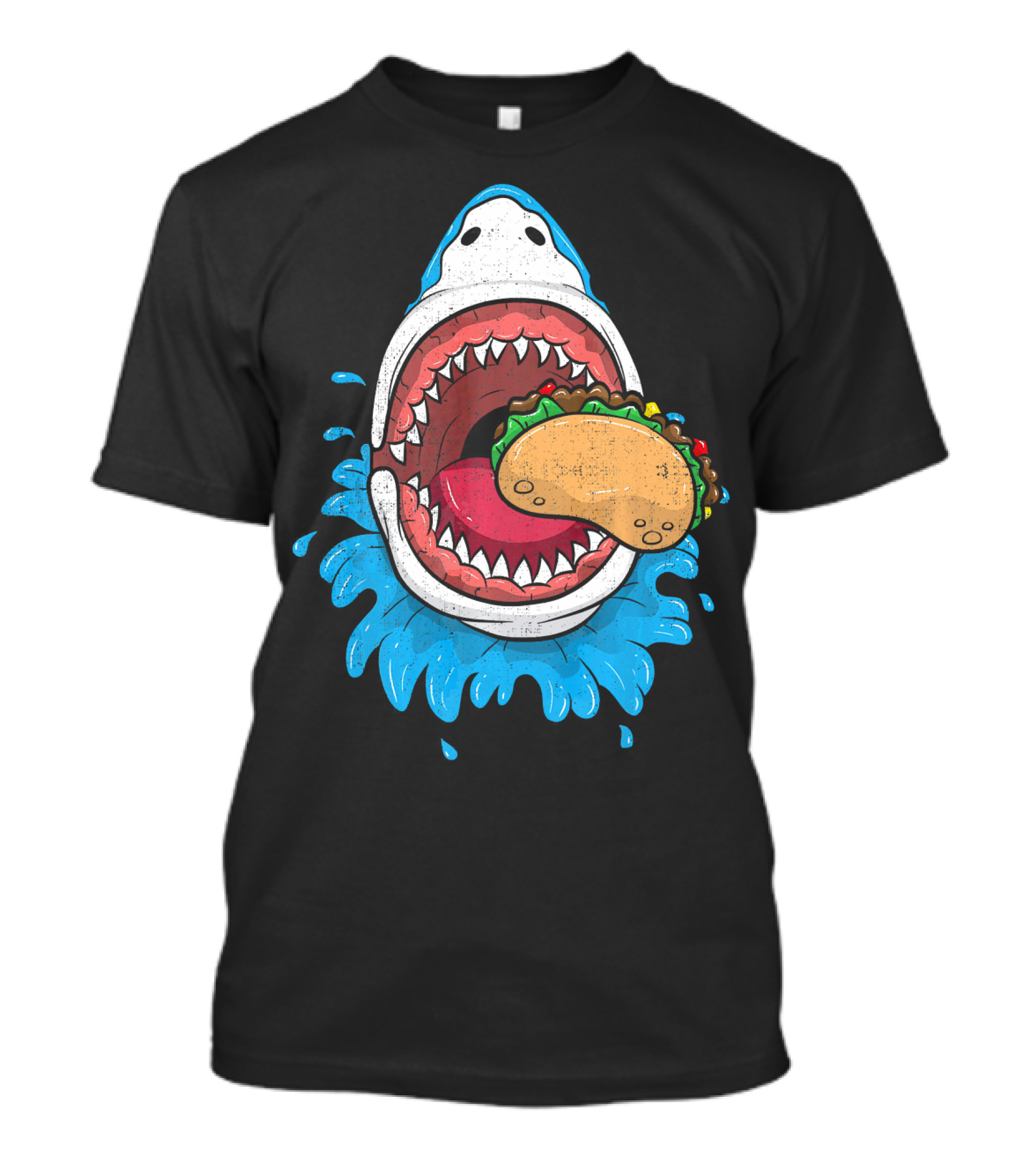 Halloween Shark Eating Taco Mexica Splash T-Shirt