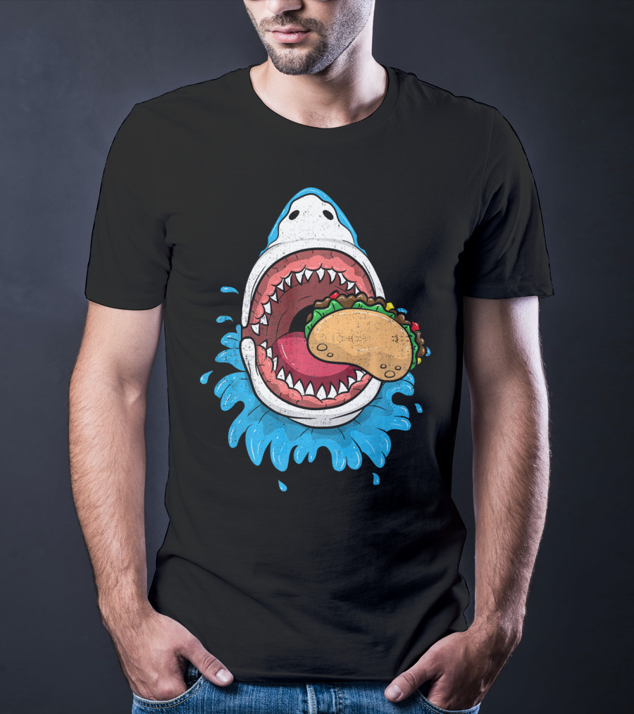 Halloween Shark Eating Taco Mexica Splash T-Shirt