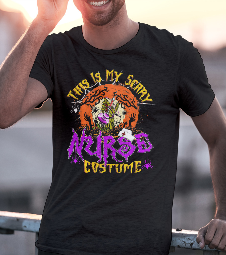 This Is My Scary Nurse Costume Moon Halloween T-Shirt