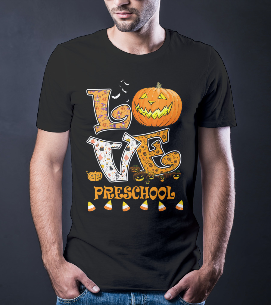Halloween Pumpkin Love Preschool Candy Corn T-Shirt