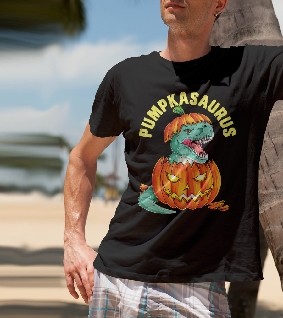 Halloween Kids Pumpkasaurus Dinosaur Pumpkin T-Shirt