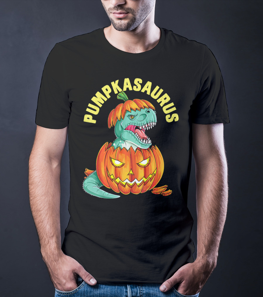 Halloween Kids Pumpkasaurus Dinosaur Pumpkin T-Shirt