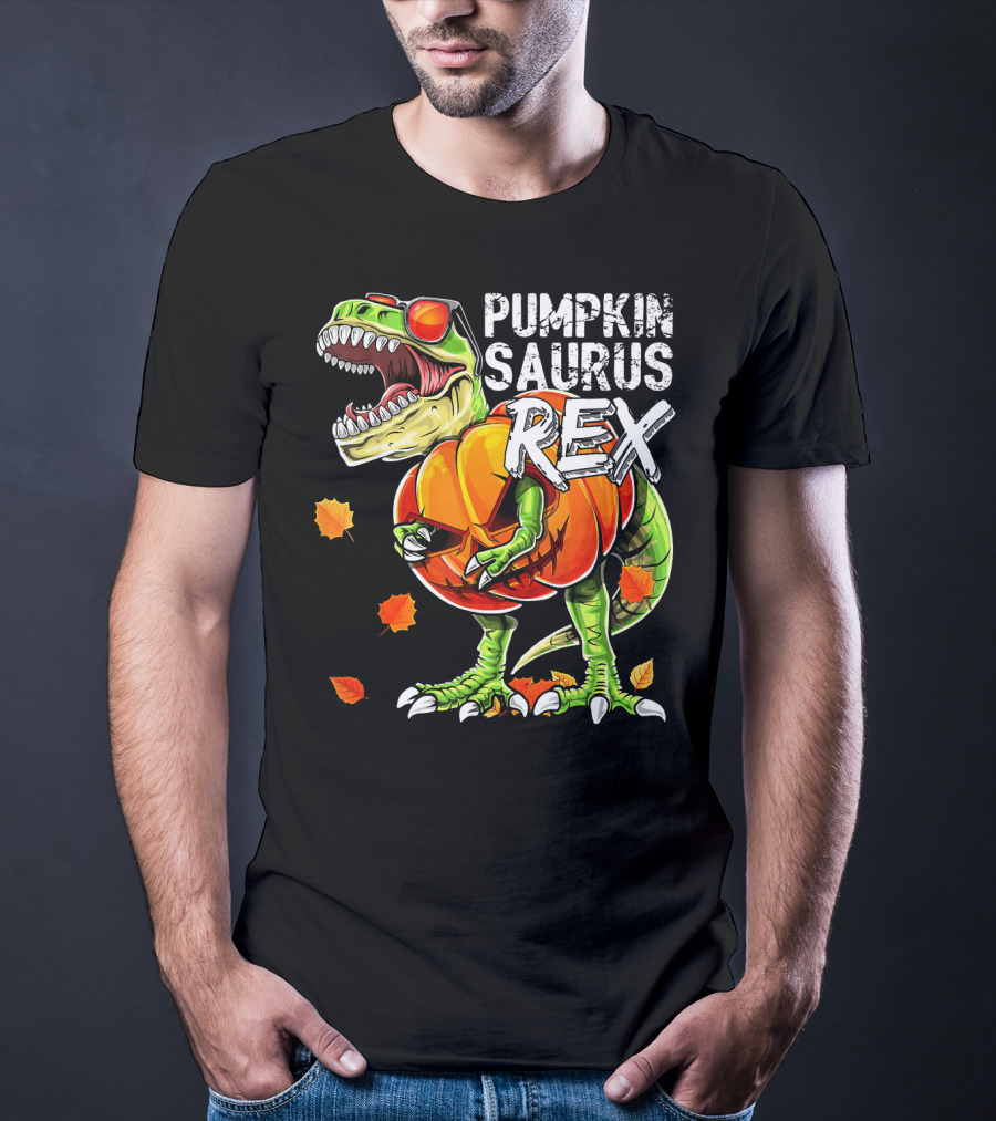 Pumpkinsaurus Rex Halloween Dinosaur Pumpkin Jack O Lantern T-Shirt