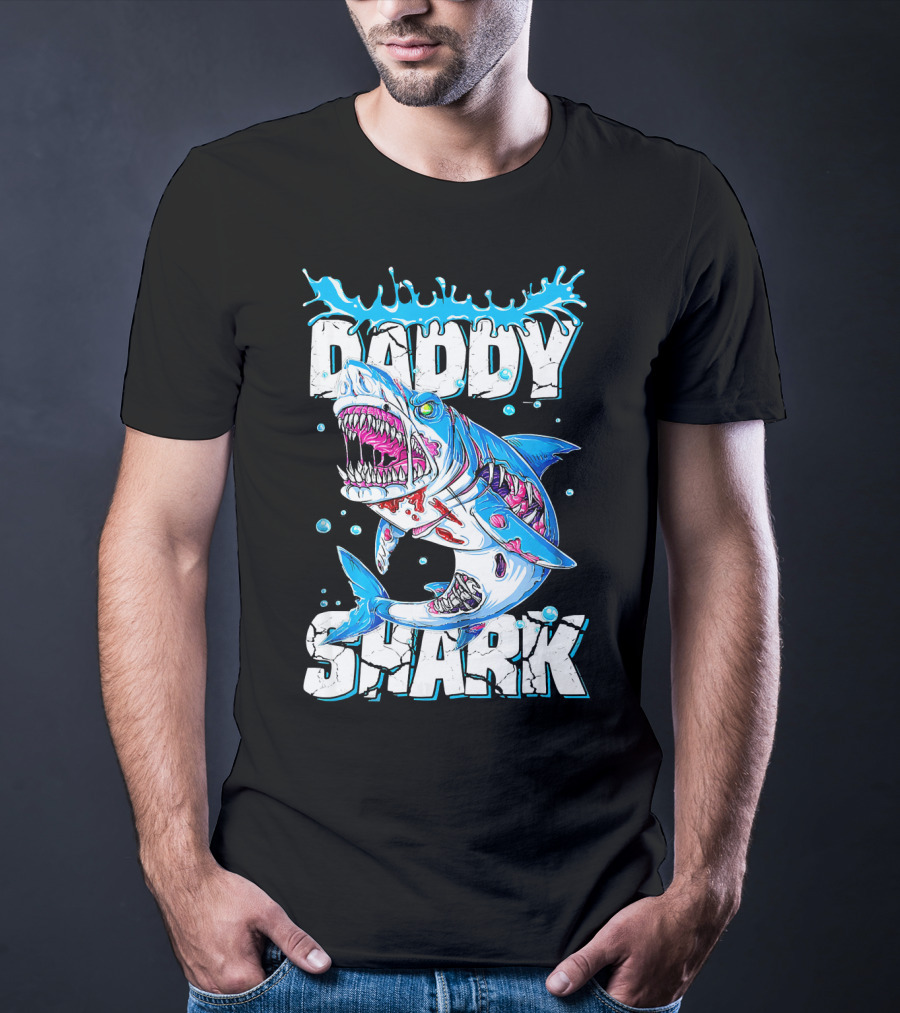 Daddy Shark Zombie Halloween T-Shirt