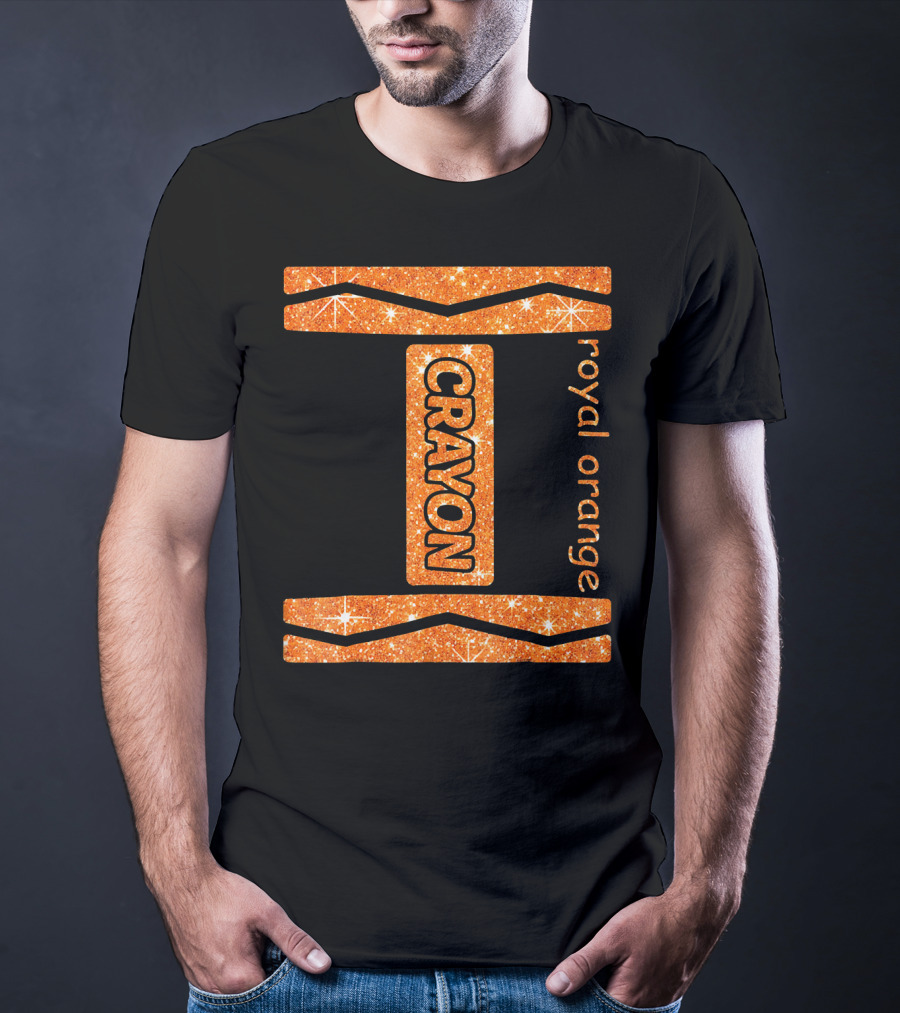 Royal Orange Crayon Halloween Couple Fri Sparkle T-Shirt