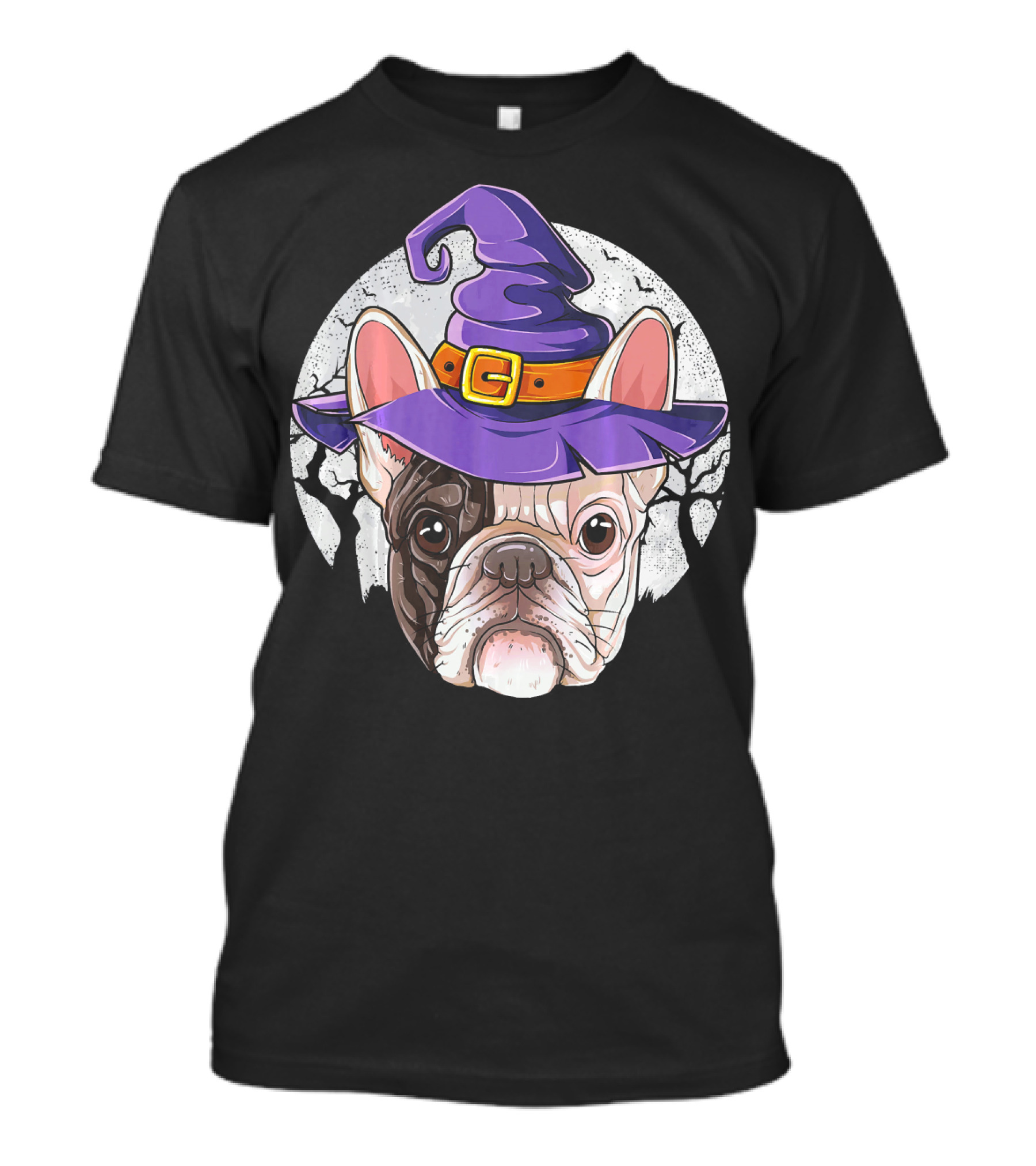 French Bulldog Halloween Witch Hat T-Shirt