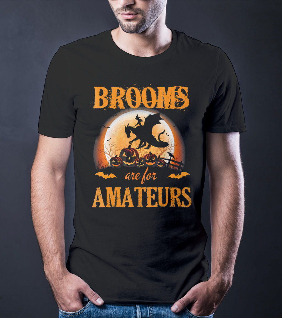 Brooms Are For Amateurs Halloween Dragon Costume T-Shirt