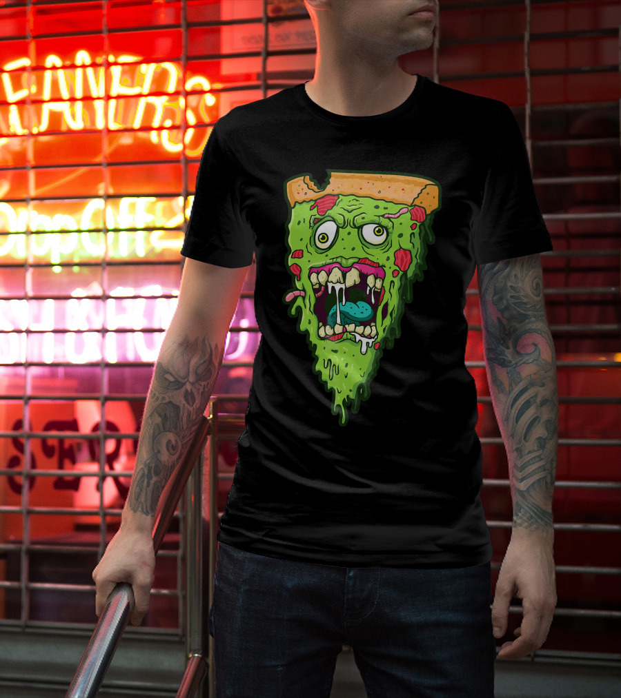 Pizza Zombie Monster Slice Fun T-Shirt