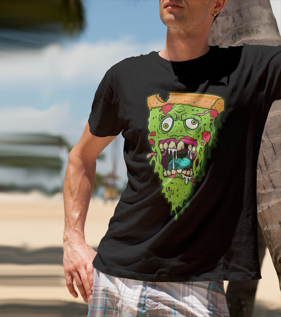 Pizza Zombie Monster Slice Fun T-Shirt