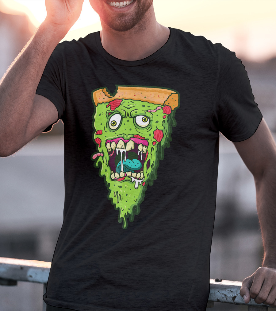 Pizza Zombie Monster Slice Fun T-Shirt