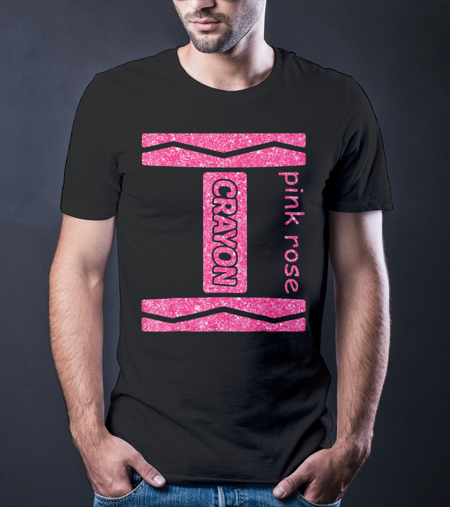 Pink Rose Crayon Halloween Couple Friend Costume T-Shirt