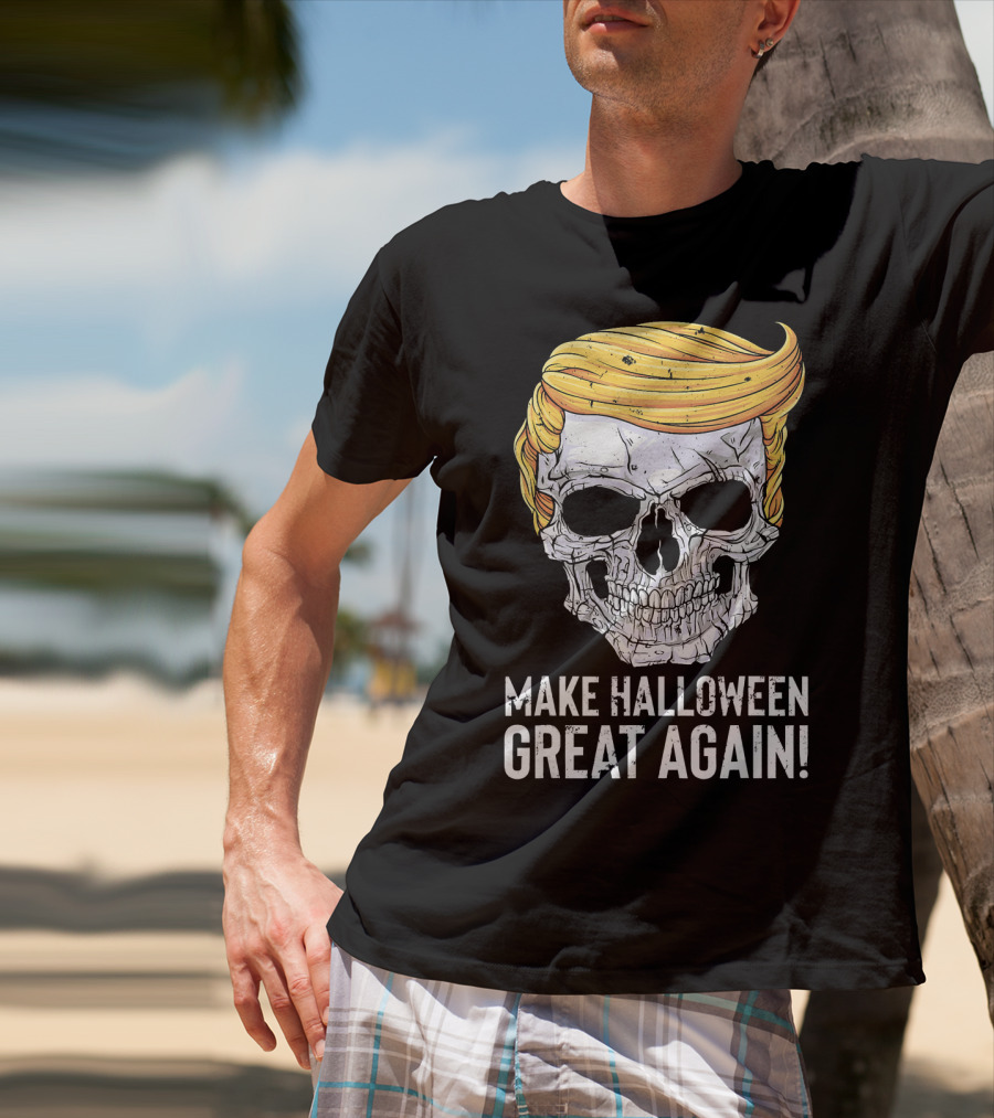 Make Halloween Great Again Skull With Blonde Hair T-Shirt