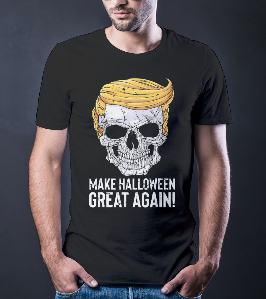 Make Halloween Great Again Skull With Blonde Hair T-Shirt