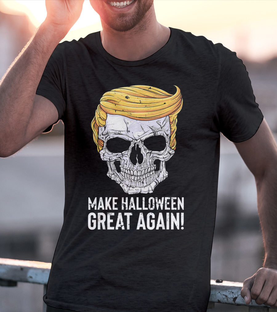 Make Halloween Great Again Skull With Blonde Hair T-Shirt