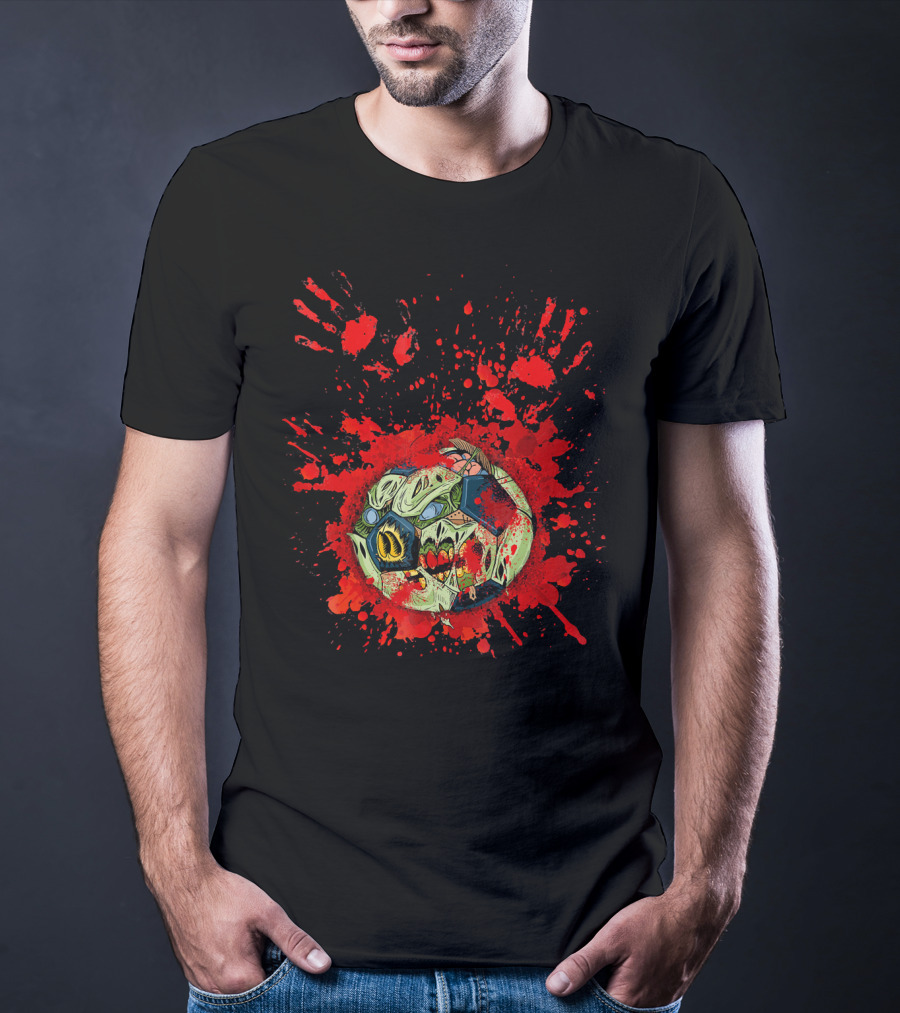 Zombie Soccer Ball Splatter T-Shirt