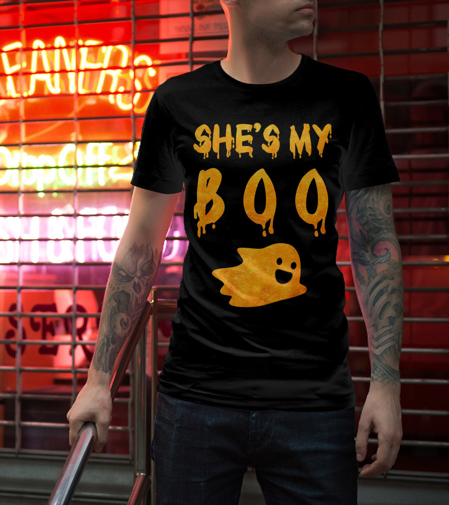 She's My Boo Funny Couples Halloween Costume T-Shirt