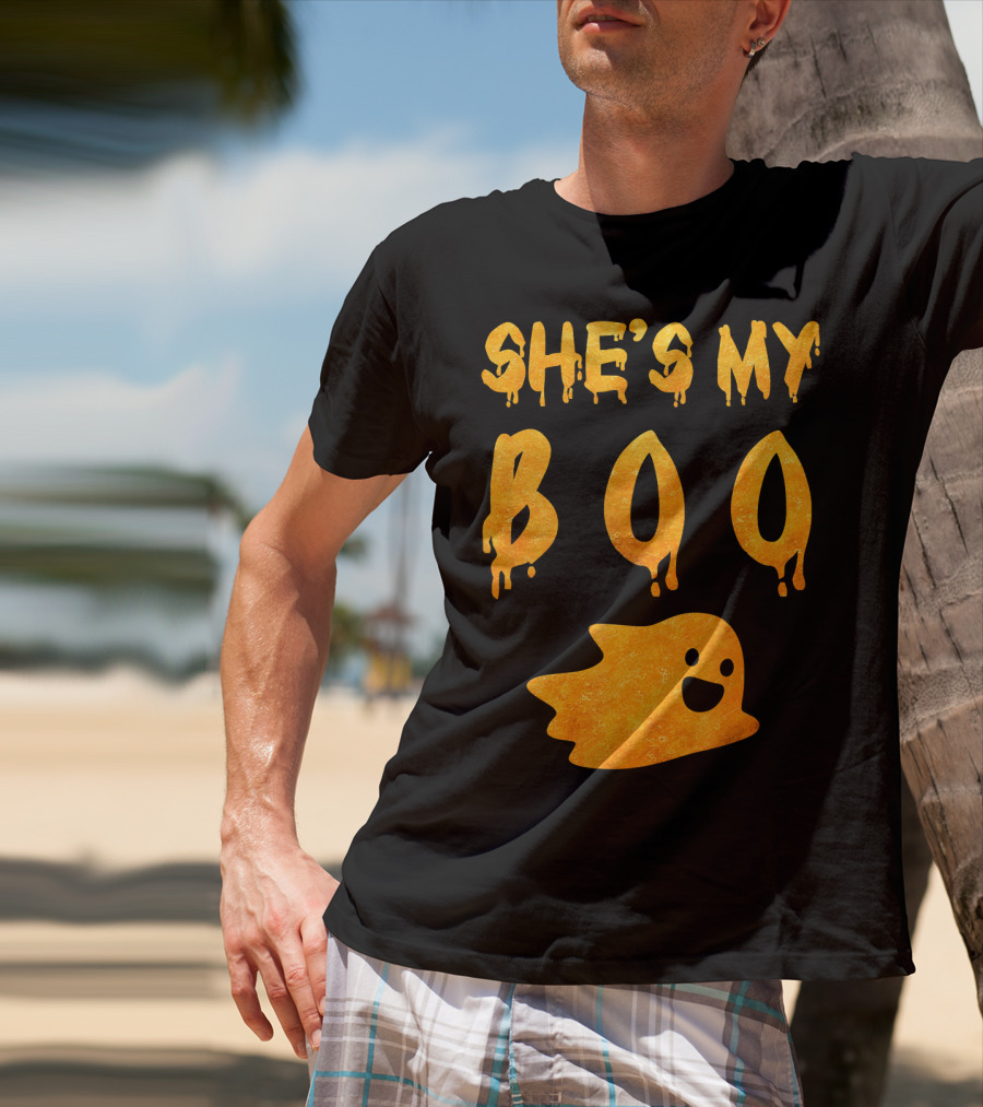 She's My Boo Funny Couples Halloween Costume T-Shirt