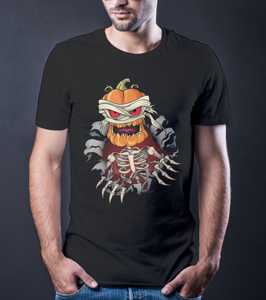 Halloween Skeleton Zombie Pumpkin Mummy Horror T-Shirt