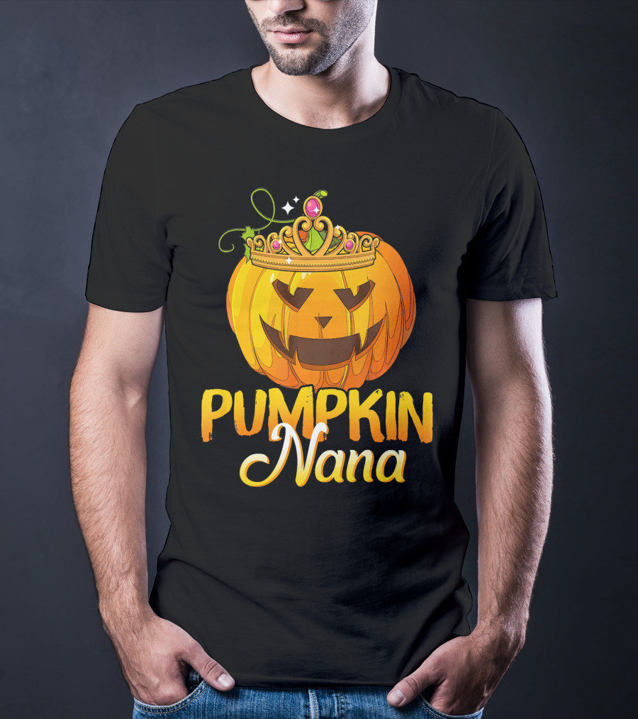 Pumpkin Nana Funny Halloween Cos Crown Jack-o'-Lantern T-Shirt