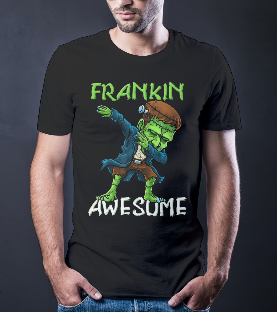 Frankin Awesome Dabbing Frankenstein Halloween T-Shirt