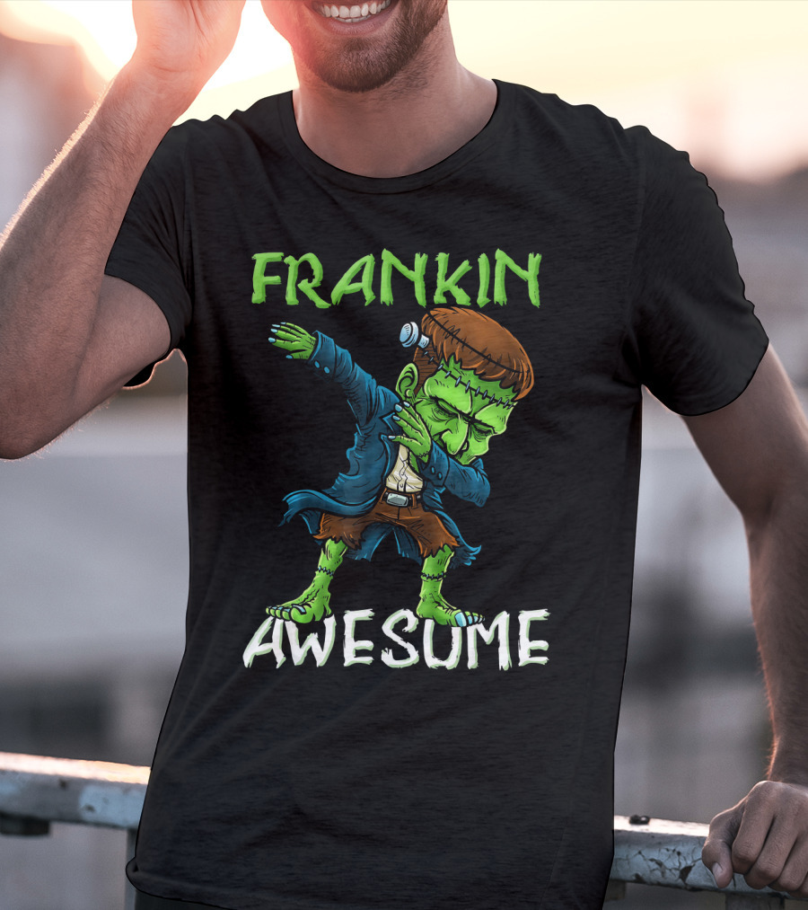 Frankin Awesome Dabbing Frankenstein Halloween T-Shirt