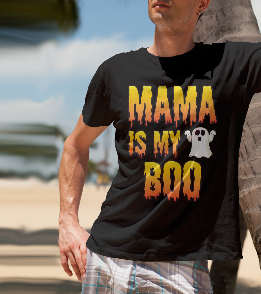 Mama Is My Boo Halloween Ghost Spirit T-Shirt