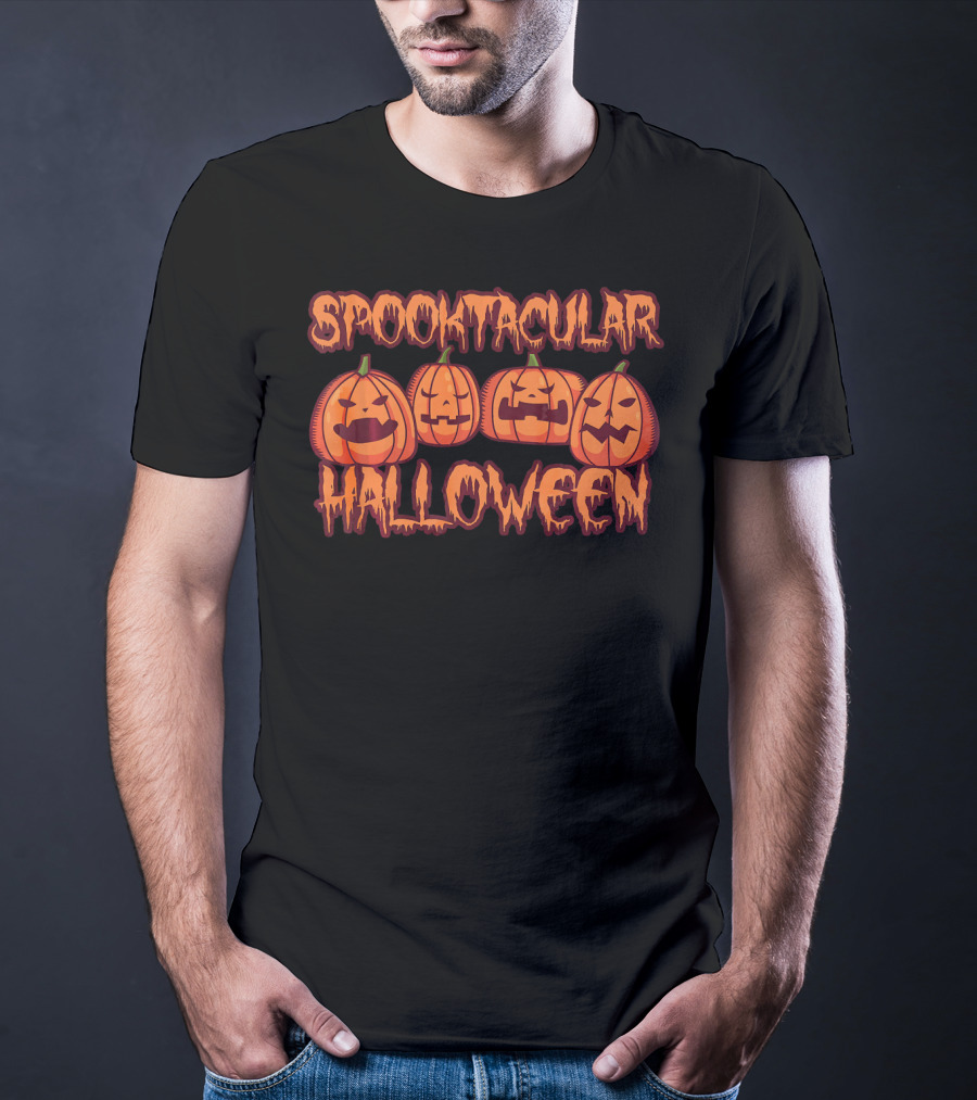 Spooktacular Halloween Pumpkin Faces T-Shirt