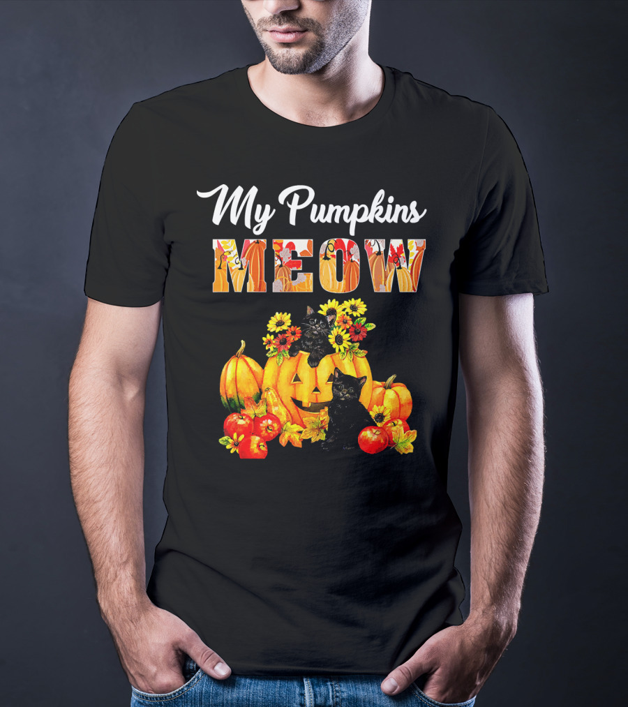 My Pumpkins Meow Cat Halloween Funny Love T-Shirt