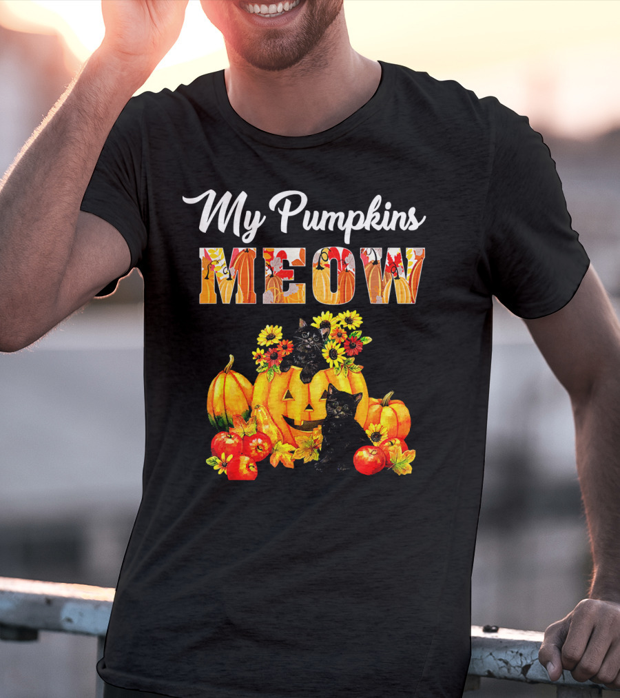 My Pumpkins Meow Cat Halloween Funny Love T-Shirt