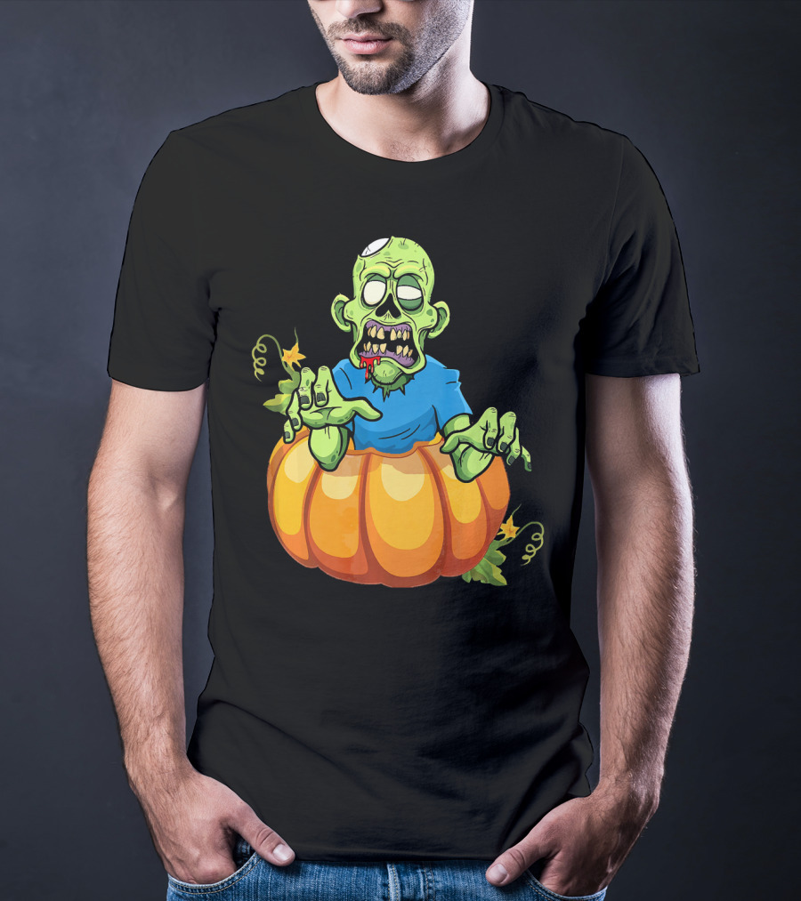 Zombie Rising From Pumpkin T-Shirt